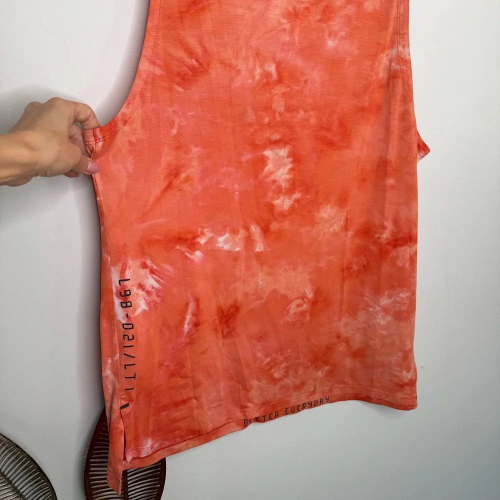 J2 Lululemon‎ Men's Large Orange Always Agile Tank Spray Dye